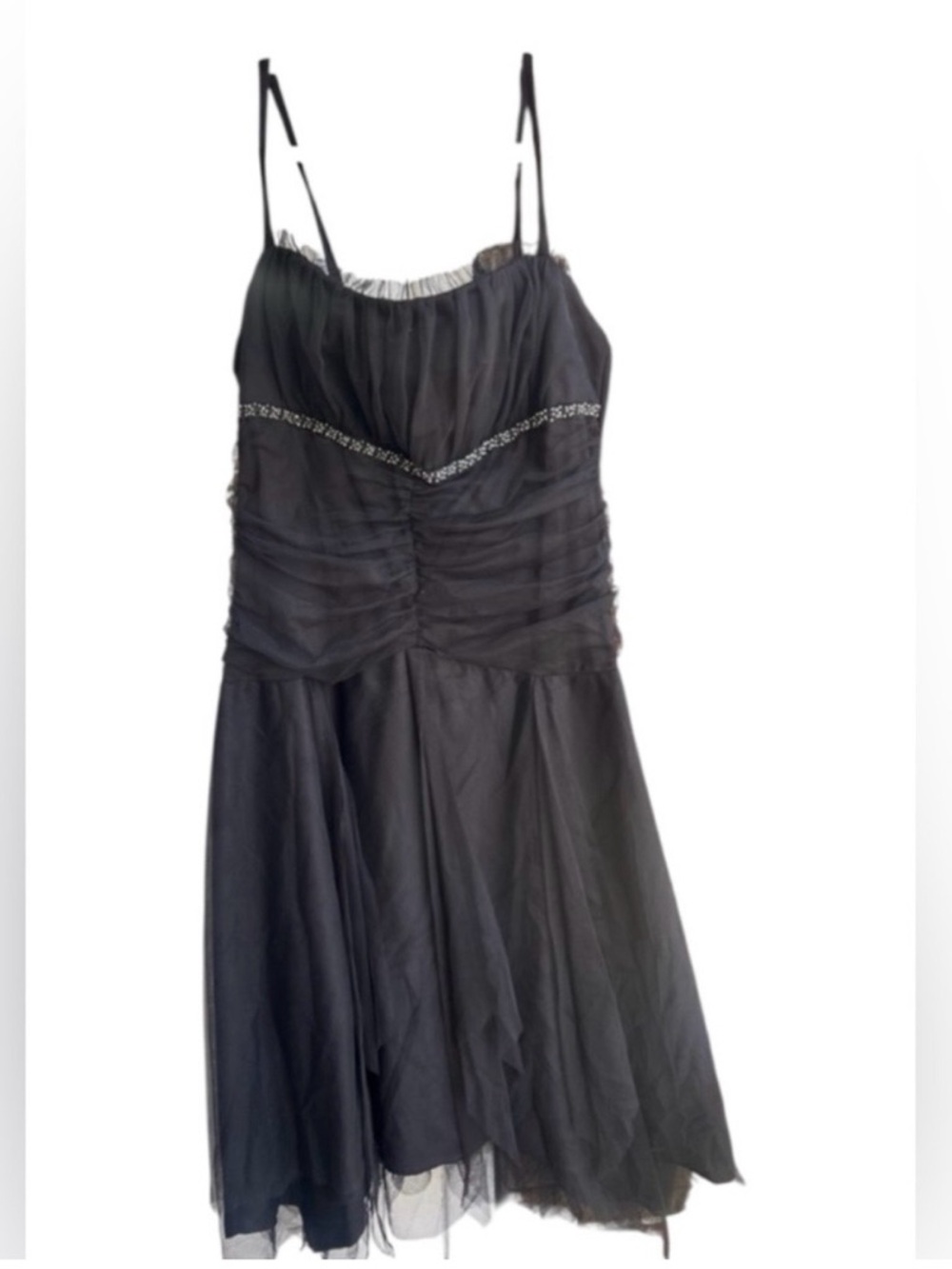 Yk2 Teeze Me Black Strapless Evening Dress with Rhinestone Trim Sz 1L